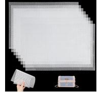 8 filets en plastique mailles de 3 mm 20 × 30 cm Filet à broder adapté à la broderie et au point de croix Sous-verres (blancs)