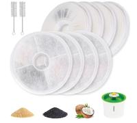 8 Filtres Fontaine à Eau pour Chat - Filtre pour Fontaine à Chat 3L, filtre fontaine eau chat, Compatible Fontaine Fleur Fourni avec 2 brosses de nettoyage