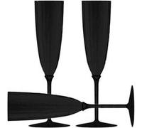 8 flûtes à champagne réutilisable 170ml noir - decorline 7229 Noir G