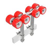 8 Fois Rouleaux avec 2 Supports Aide à la Mise à l'eau remorque pour Bateau TPU RKSRLX-8D-TPU, Ø 120 mm, Rouge/Gris