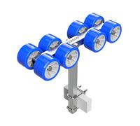 8 fois Rouleaux chariot de mise à l'eau aide à la mise à l'eau remorque pour bateau pneus TPU SUPROD Ø 120 mm bleu/gris