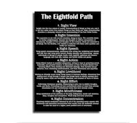 8 Fold Path Buddhist Poster Meditation Guide Canvas Wall Art Yoga Room