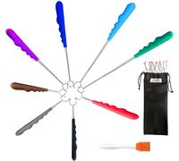 8 Fourchettes Télescopiques Pour Barbecue, 30 à 115 cm, Marshmallow Roasting Sticks Extensible Brochettes pour Barbecue Inox, Bâton de Barbecue pour Camping, Fourchette pour Barbecue Télescopique