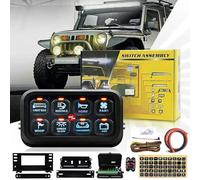 8 Gang Panneau de Commutation 12/24V, Système de Relais de Contrôle de Circuit Universel avec Panneaux de Commutation Tactiles à Intensité Variable RVB Sept Couleurs pour Voiture Camion SUV Bateau