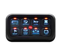 8 Gang Switch Panel, 12-24V Electronic Fuse System, for Car Truck Car Offroad UTV SUV Boat, with Harness and Label Sticker(Blue)