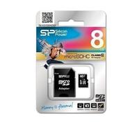 Silicon Power Carte mémoire microSDHC SP008GBSTH010V10SP 8 Go Classe 10 - Adaptateur SD inclus