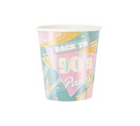 Party Pro 91390G, Sachet de 8 Gobelets années 90