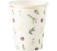 8 gobelets carton forêt enchantée 255ml blanc - artifetes 93229 Blanc G