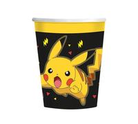 8 GOBELETS CARTON POKÉMON PIKACHU 237ML NOIR