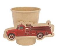 8 gobelets carton pompier camion 255ml rouge - artifetes 91658 Rouge G