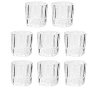 8 Gobelets de Nettoyage en Verre pour Manucure et Nail Art | Base Stable, Fond Épais, Format Compact, Surface Lisse Transparente, pour École D'art et Atelier