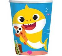 amscan 9909041-66 - Lot de 8 gobelets en papier sous licence officielle Baby Shark