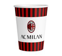 8 Gobelets En Carton Ac Milan 266 Ml Multicolore