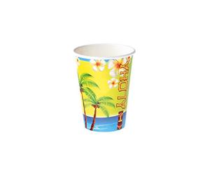 8 Gobelets en carton Aloha 25 cl - Multicolore - Taille Unique