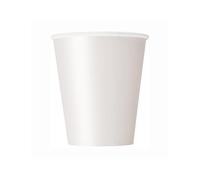 8 Gobelets en carton blancs 210 ml - Blanc