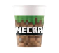8 gobelets en papier 200ml Minecraft