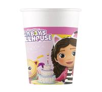 Procos Gobelets en papier Thème Maison de poupée Gabby – Lot de 8, 200 ml