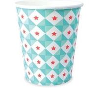 8 Gobelets - géométrie étoiles bleues - 25 cl Multicolore G