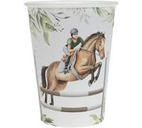 8 gobelets hippique carton 7.8x9.7cm multicolore - chalayer 000787500000099 Blanc G