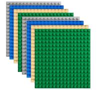 8 grandes plaques de construction compatibles avec la plaque de base Duplo vert, bleu, gris sable