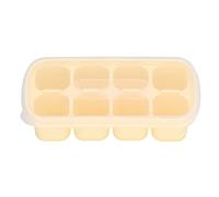 8 Grid Ice Cube Tray with Lid, Food Grade Silicone Ice Cube Mold Easy Release for Freezer Big Square Ice Maker NoBPA for Cocktail Whiskey Coffee for Home Kitchen Yellow