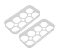 8 Grids Refrigerator Egg Tray Transparent Durable Plastic Egg Holder with Individual Slots for Kitchen Cabinet Storage 2 Pieces