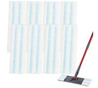 8 Housses Microfibre pour Balai Plat, compatibles H2PrO, Bleues | Format 40,5 × 11,3 cm, lavables en machine et réutilisables, pour nettoyage à sec ou humide des sols durs