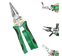 8-in-1 Electrician Pliers with Voltage Tester-Tuvilo Electrical Pliers, Rechargeable Stainless Steel Multitool for Wire Stripping, Cutting, Crimping & Electrical Repairs (Green)