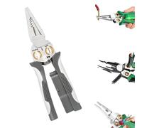 8-in-1 Electrician Pliers with Voltage Tester-Tuvilo Electrical Pliers, Rechargeable Stainless Steel Multitool for Wire Stripping, Cutting, Crimping & Electrical Repairs (Gray)