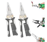 8-in-1 Electrician Pliers with Voltage Tester-Tuvilo Electrical Pliers, Rechargeable Stainless Steel Multitool for Wire Stripping, Cutting, Crimping & Electrical Repairs (Gray 2)