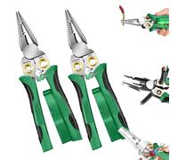 8-in-1 Electrician Pliers with Voltage Tester-Tuvilo Electrical Pliers, Rechargeable Stainless Steel Multitool for Wire Stripping, Cutting, Crimping & Electrical Repairs (Green 2)