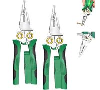 8-in-1 Wire Stripper with Voltage Tester, Professional Electrician Pliers for Cutting, Stripping, Crimping | Heavy Duty Multifunctional Tool for Home DIY, Automotive Wiring & Electrical Repair (2pcs)
