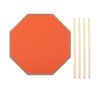 8 Inch Silent Rubber Drum Practice Pad, Dual Sided Drum Pad, Portable Practice pad With Drumsticks Included, Designed Specifically for Drummers (Orange)