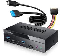 8 Interfaces [10 Gbit/S] Panneau Avant De 5,25 Pouces Avec 2 Ports Usb-C Et 2 Ports Usb-A Usb 3.2 Gen2 10 Gbps, Lecteur De Carte Sd Et Microsd, Audio I/O, Microphone, Ports Casque[Z1175]