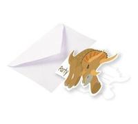 Amscan Invitations et enveloppes Dinosaures – Lot de 8 – Blanc