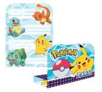 8 invitations + enveloppes pokemon - amscan 9904829 Bleu G