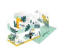 amscan 9909356 Lot de 8 Cartes d'invitation Get Wild avec enveloppes en Papier pour Anniversaire d'enfant, 10239484, Multicolore