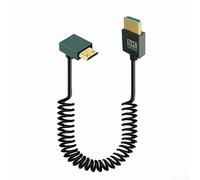 8 K 60 Hz pour câble mini vers spiralé, prend en charge le transfert de données à haute vitesse pour les appareils multimédias tels que les reflex numériques et les caméscopes (inversé)