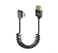 8 K 60 Hz pour câble mini vers spiralé, prend en charge le transfert de données haute vitesse pour les appareils multimédias tels que les reflex numériques et les caméscopes (virage à droite)