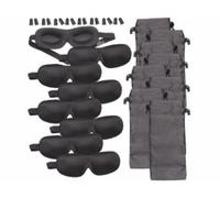 8 kits sommeil avec masques occultant, bouchons d'oreilles et sacs de rangement Pearl