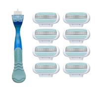8 lames de rasoir ultra-douces de rechange, avec manche, compatibles avec le rasoir Gillette Venus.