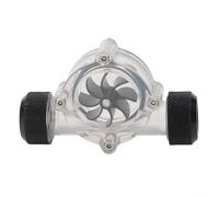 8 lames G1/4 "Water Flow Meter for PC Liquid Cooling Systems - Corps acrylique, turbine noire, 77,5 x 47,5 x 19 mm, compatible avec Computer Water Coo