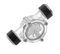 8 lames G1/4 "Water Flow Meter for PC Liquid Cooling Systems - Corps acrylique, turbine noire, 77,5 x 47,5 x 19 mm, compatible avec Computer Water Coo