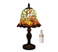 8 "lampe de table style tiffany abat-jour en verre teinté lampe de bureau vintage petite lampe de chevet chambre salon bureau lecture antique art déco(Color:M-6)