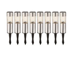 8 LED lampes solaires en acier inoxydable lumières pic éclairage extérieur batterie