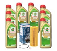 8 Litres Huile Moteur Castrol 5W30 Ll + Filtre à Bosch pour BMW 3 5 6 7 X3 X5 X6