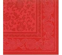 8 lots de 20 paquets de Serviettes ""ROYAL Collection"" pliage ¼ 40 cm x 40 cm rouge ""Ornaments"" (160 unités)