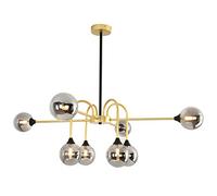 8 lumières Postmodern Lustre Or Grand Pendentif éclairage en Verre Globe Plafond plafonnier luminaires pendentiels avec Nuance de Balle en Verre Classique pour la Salle à Manger de la Salle à Manger,