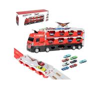 8 Mega Hauler Truck avec Piste De Course D'éjection - Jouet Déformation Piste Course | Ensemble Camions Transport Voitures Jouets