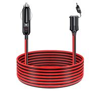 8 Meter Rallonge Prise Allume-Cigare de Voiture Étanche 12V / 24V 16 AWG Câble d’Extension pour Allume Cigare, Rallonge de Adaptateur Fiche à Prise Câble avec Fusible 15A, pour Bateau Voiture Camion